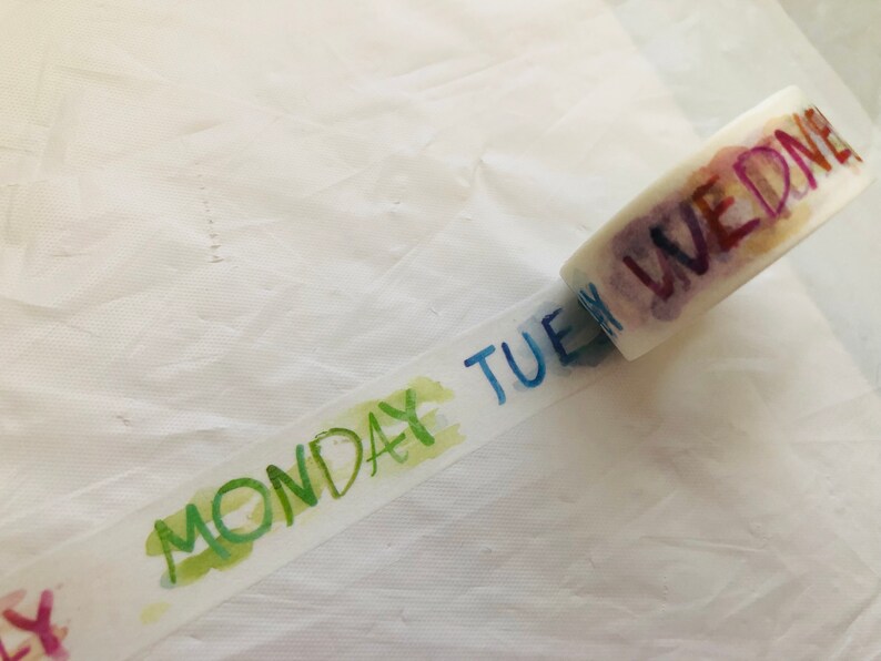 Watercolor Days of the Week Washi Tape