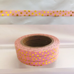 Pink Gold Foil Dots Washi Tape