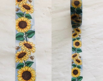 Summer Sunflower and Bees Washi Tape