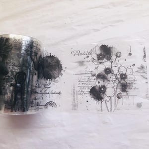 Ruban adhésif transparent pour journalisation florale avec éclaboussures d'encre