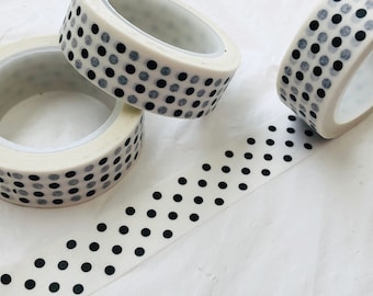 White and Black Polka Dot Washi Tape