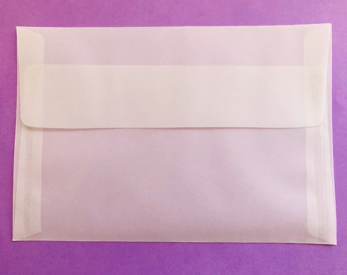 Set of 5 Clear Vellum Envelopes Etsy