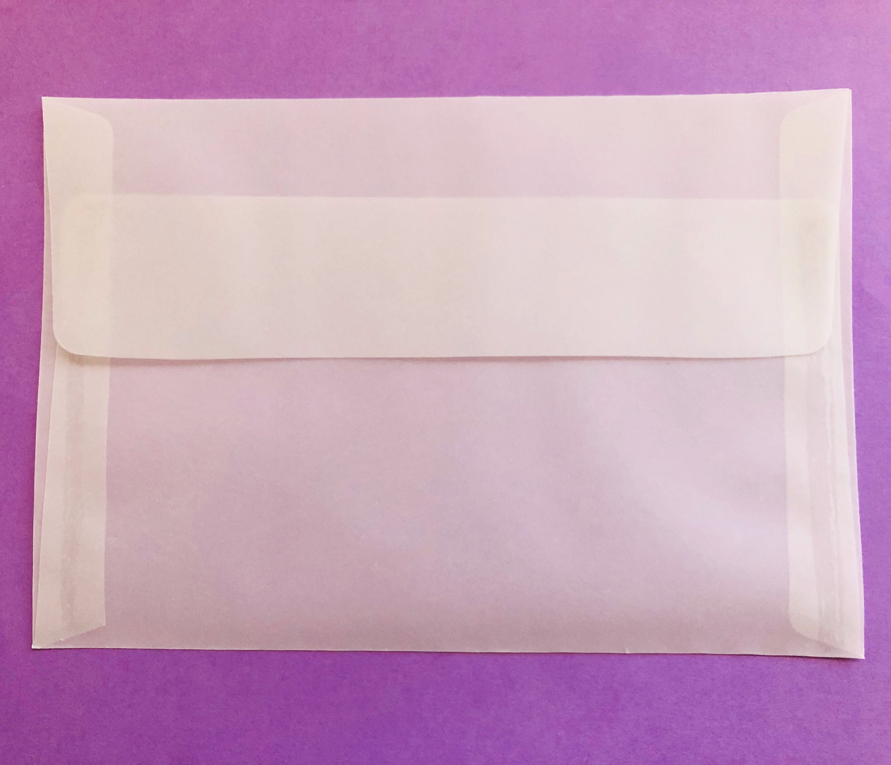Set of 5 Clear Vellum Envelopes Etsy
