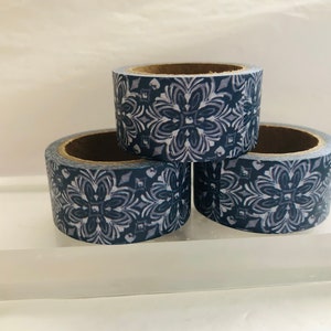 Denim Mosaic Floral Washi Tape image 6