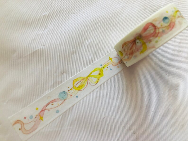 Pink and Yellow Ribbon Washi Tape