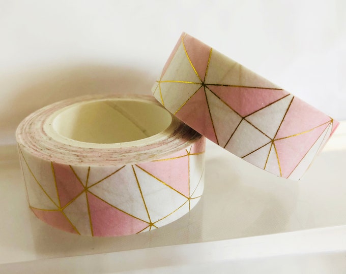 Pink and Gold Foil Stained Glass Washi Tape Etsy