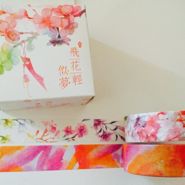 Watercolor Flower Washi Tape Boxed 2 Pack