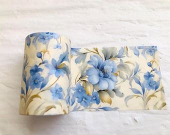 Large ruban adhésif en Washi bleu bouquet de fleurs