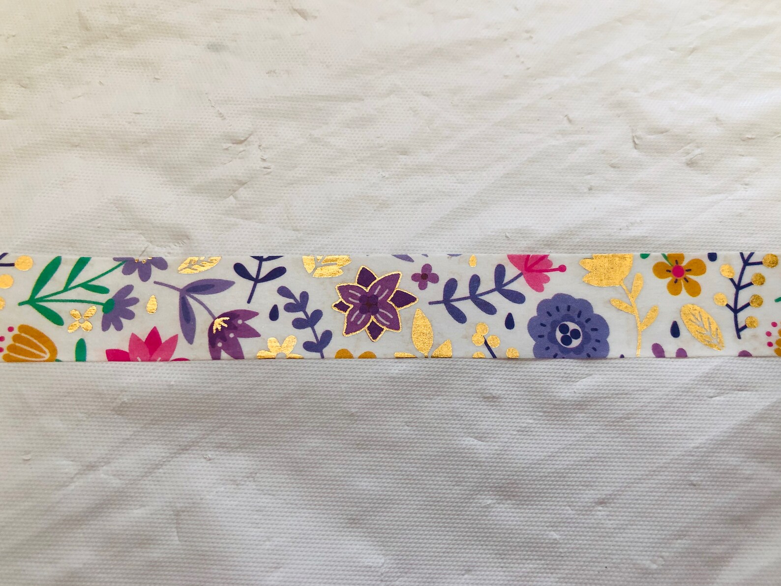 Gold Foil Purple Floral Washi Tape Etsy