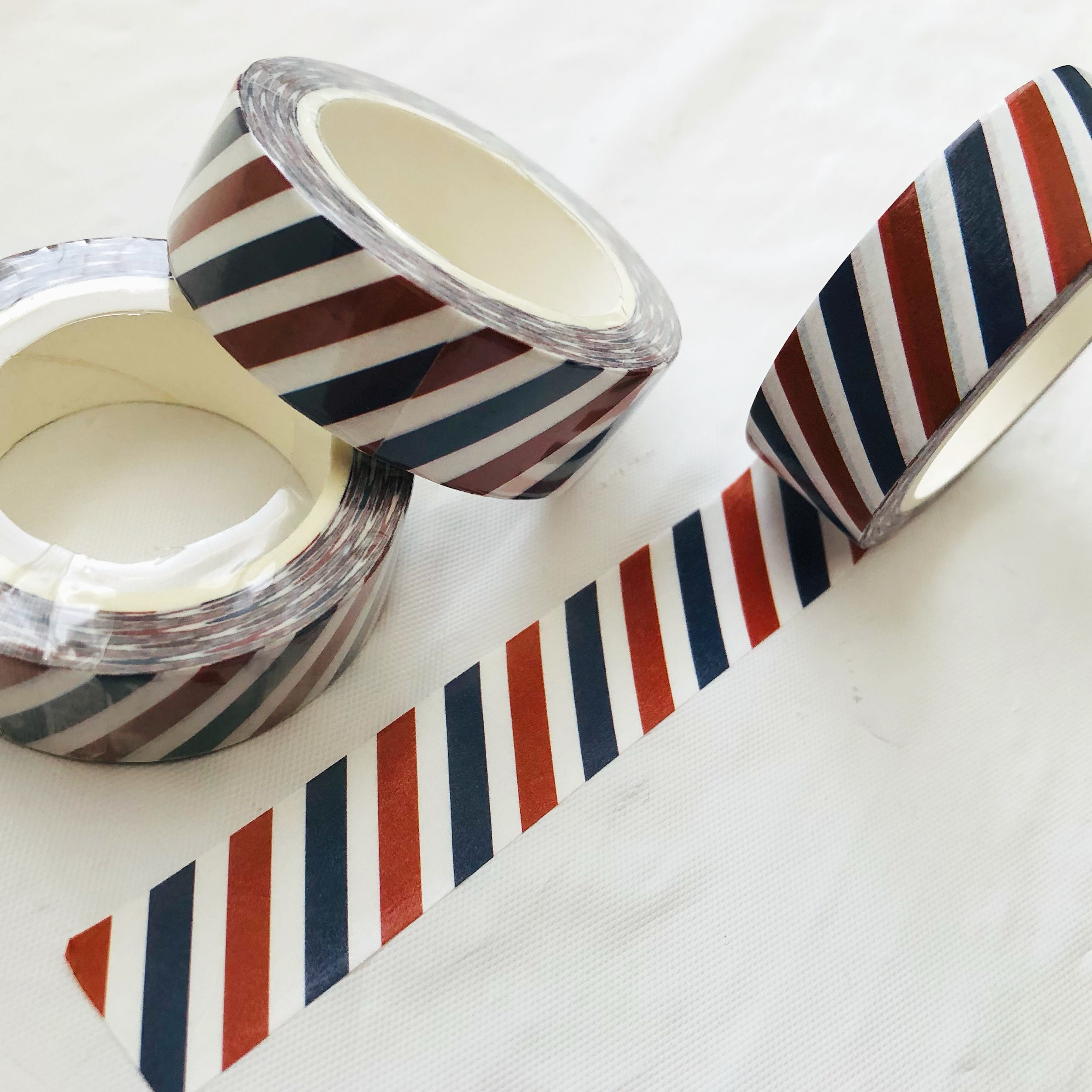 Blue Striped Tape, Blue Craft Tape, Blue Vertical Bar Washi Tape - 9/1 —  Crafted Gift Inc.