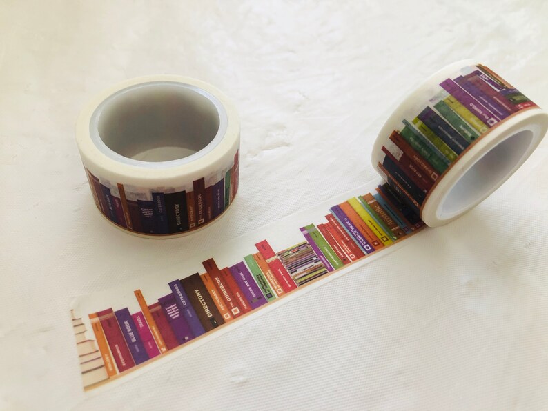 Books on a Shelf Washi Tape Etsy