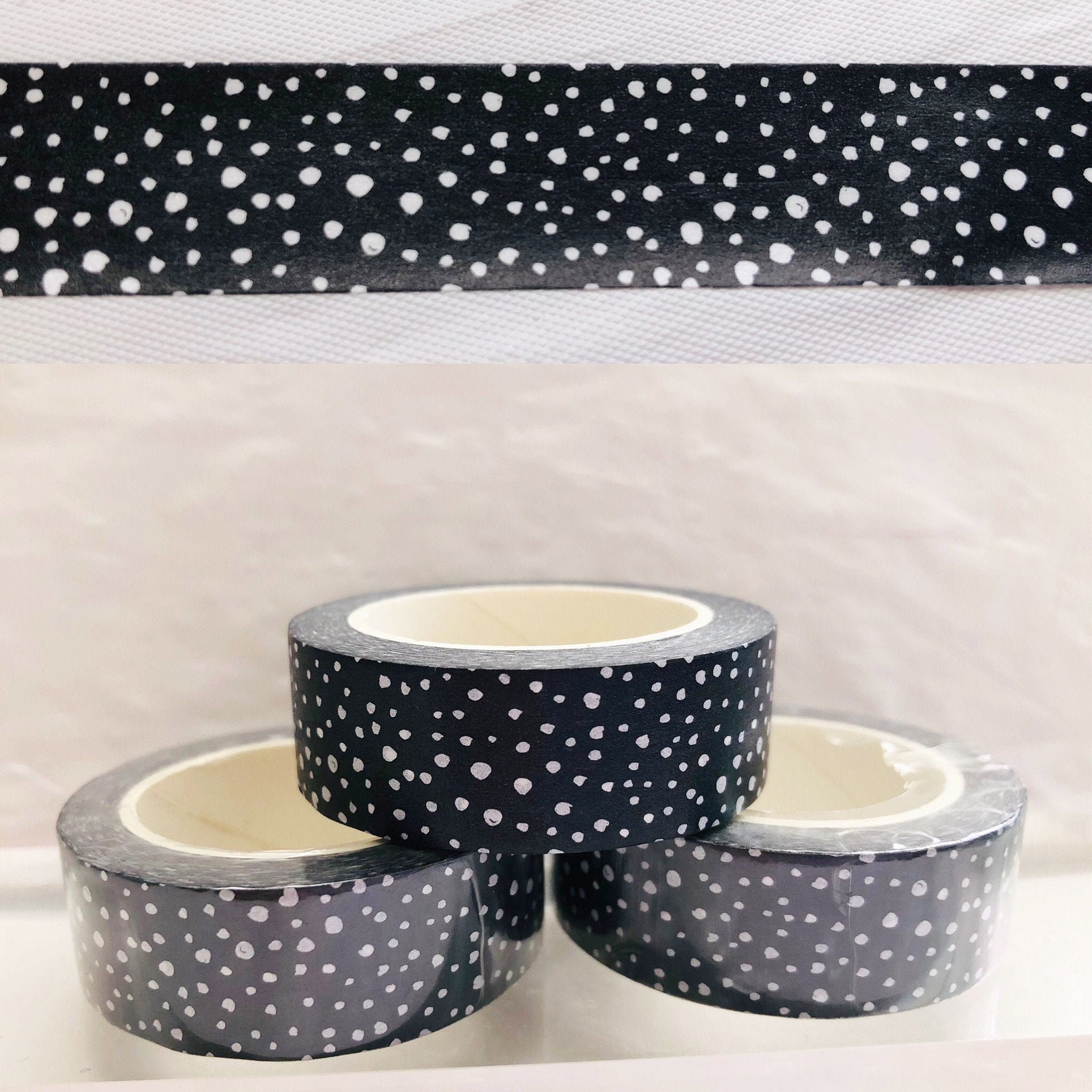 Black Speckled Dots Washi Tape
