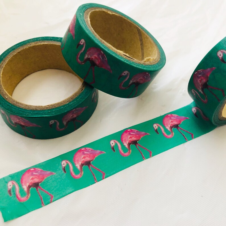 Pink Flamingo Washi Tape Etsy