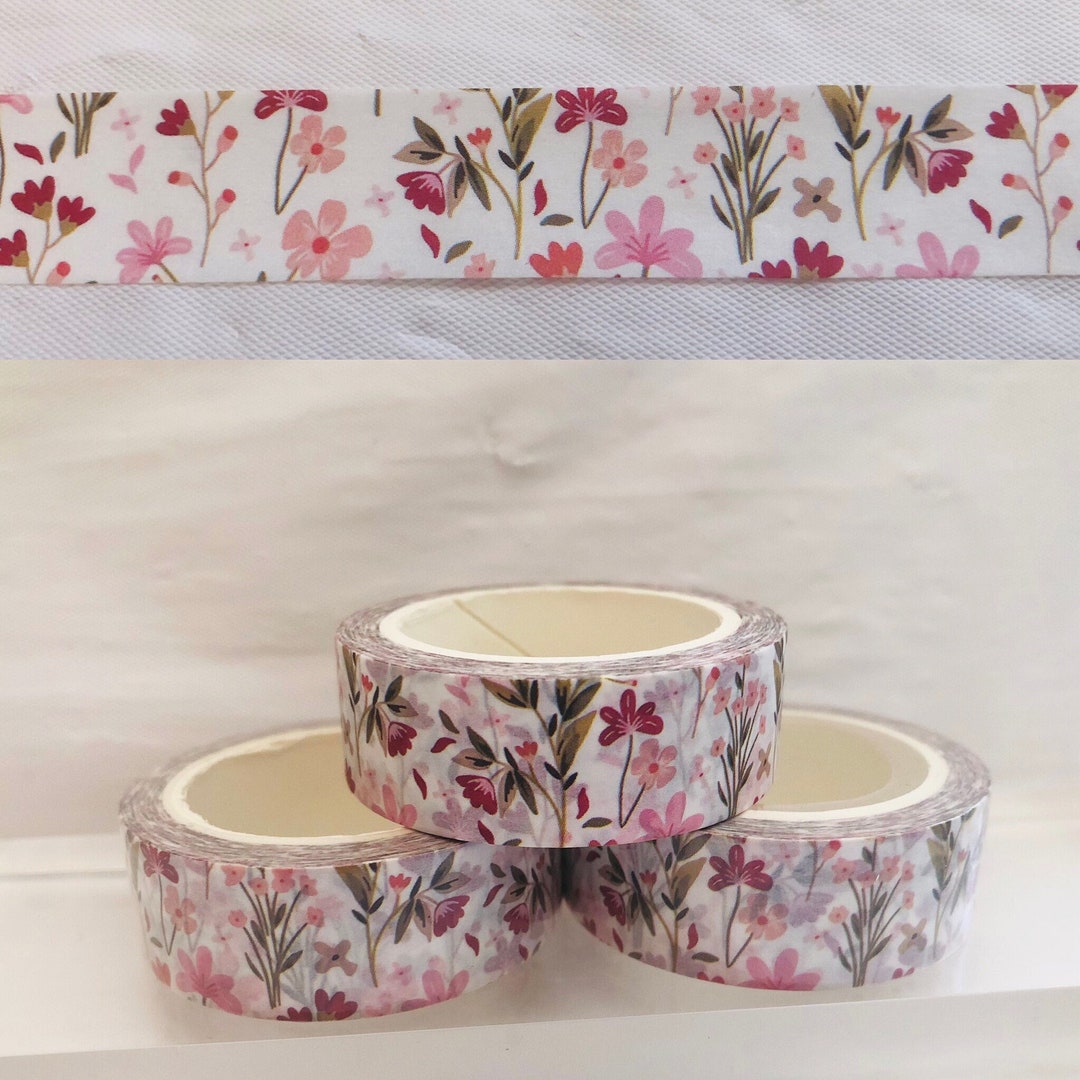 Pink Flower Garden Washi Tape - Etsy