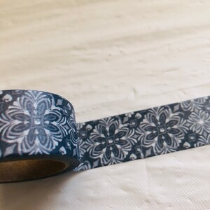 Denim Mosaic Floral Washi Tape image 2