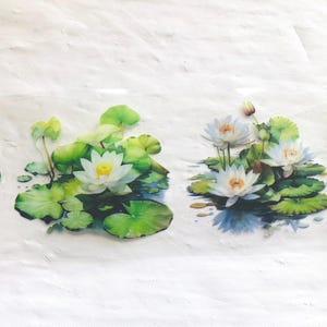 35 adesivi trasparenti a forma di fiore di loto