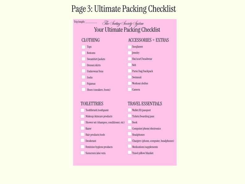 Travel Prep Checklist | Printable Travel Planner | Packing List PDF ...