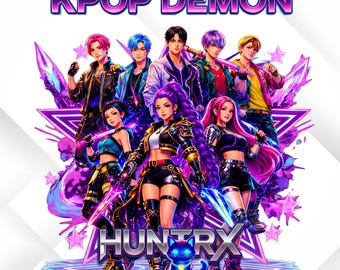 Kpop PNG, Kpop Demon Hunters Clipart, Saja Boys Girls Bands, Kpop png Huntrix png, Kpop Idol Group Shirt design, Huntrix fans Digital file