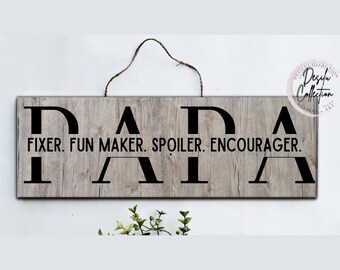 Papa Dad Sign, Rustic wood Sign, Papa Sign, Father’s Day Gift, Gifts for Dad, Personalized Wood Sign, Family Wood Sign, Dad Frame, Hero,