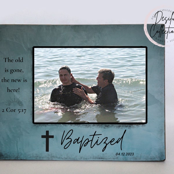 Adult Baptism Picture Frame, Adult Baptism Gifts, Teen Baptism, Baptism Gift, Baptized Date, Christian Baptism Gift, Baptism Frame, Christ