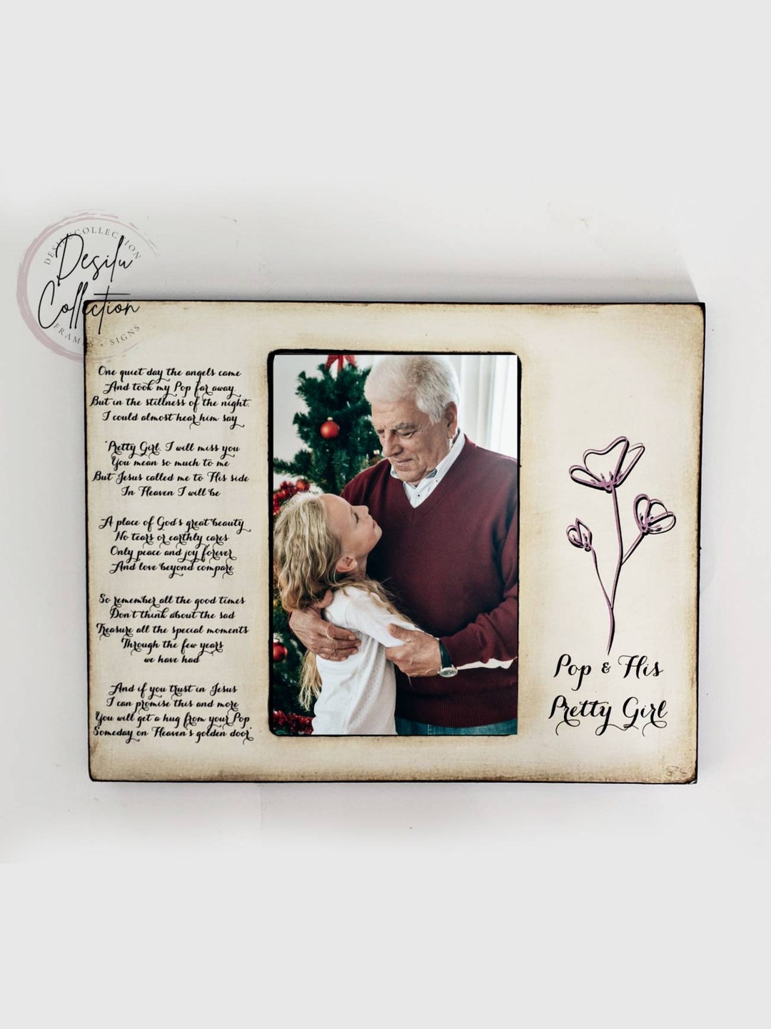 Grandpa Memorial Picture Frame, Personalized Sympathy Granddaughter, in