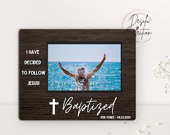 Adult Baptism Picture Frame, Adult Baptism Gifts, Teen Baptism, Baptism Gift, Baptized Date, Christian Baptism Gift, Jesus