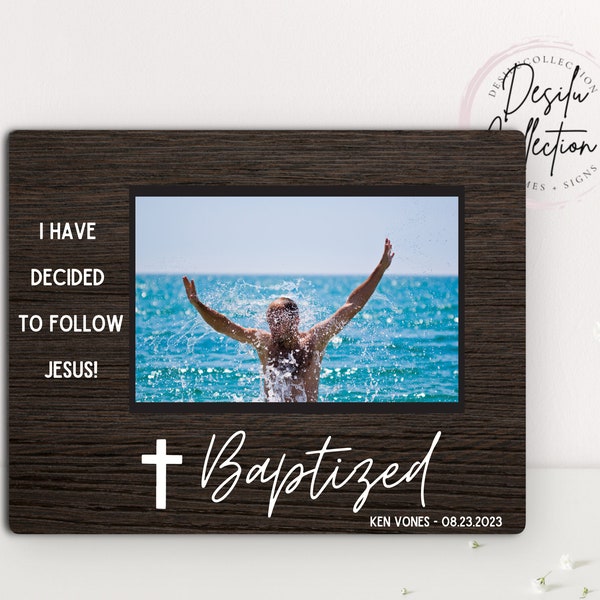 Adult Baptism Picture Frame, Adult Baptism Gifts, Teen Baptism, Baptism Gift, Baptized Date, Christian Baptism Gift, Jesus