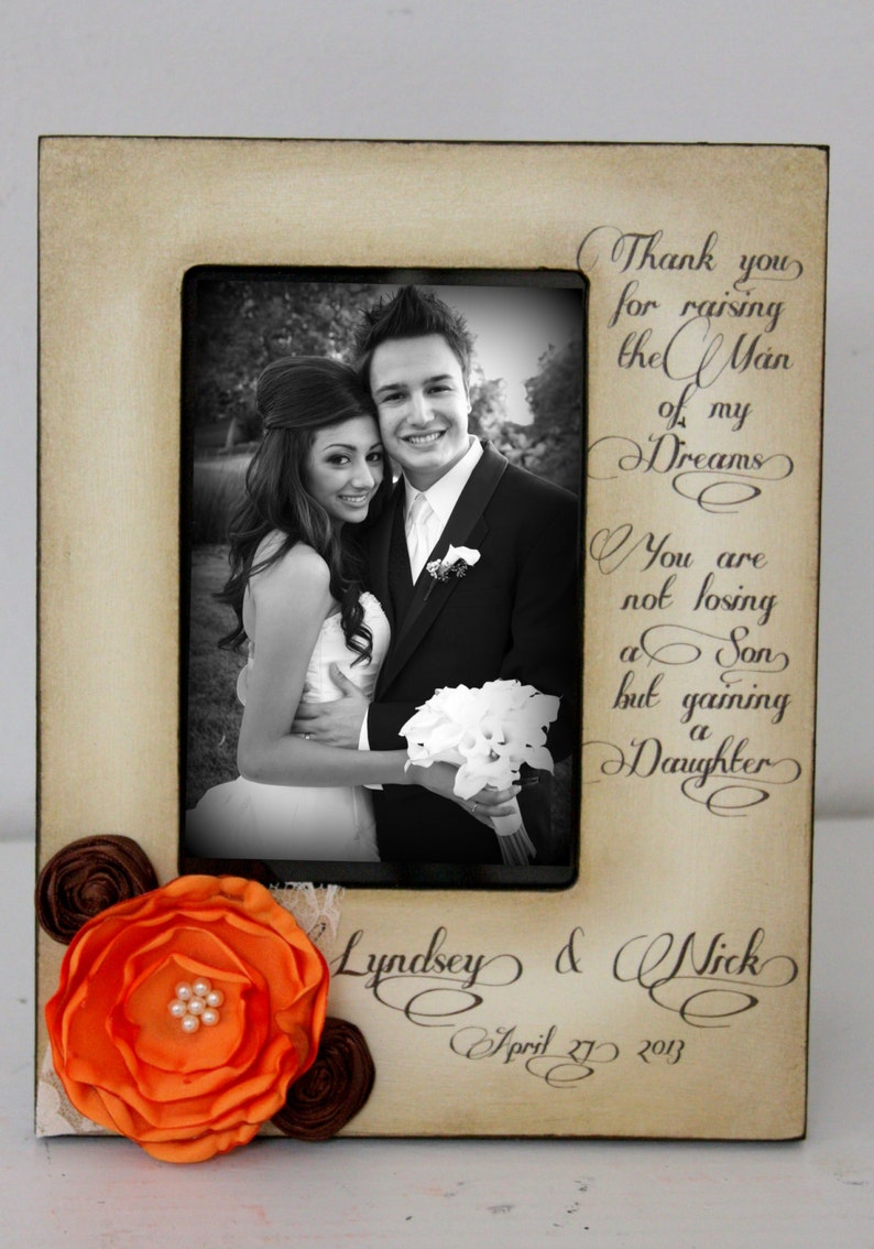 Personnalisé Mariage mère du marié MUM /"Forever votre fils/" 4x6 Cadre Photo