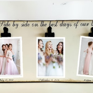 Best Friends, Mom and Daughter, Mother, Sisters, Family Frame, Side,Two Photos, Rustic Picture Frame with 3 photo slots, 4x6 photos, Wedding