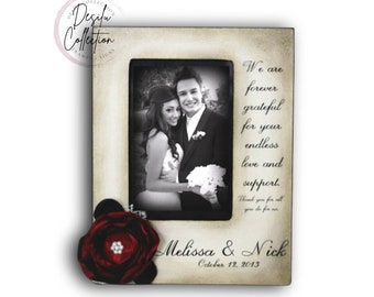 Parents Wedding Gift Personalized with Couple's Names | Parents of the Bride Picture Frame | Custom Wedding Picture Frame for Parents Mother