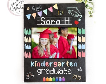 Personalized Kindergarten Graduation Gift Photo Frame, Kinder Grad Gift, PreSchool Grad Gift, chalkboard Grad Gifts, Rainbow Kindergarten