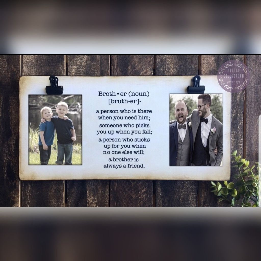 FONDCANYON Brothers Make The Best Friends Picture Photo Frame,Best Friends  Picture Frames,Gift for Brother Brothers Birthday,Best Man Best Friends