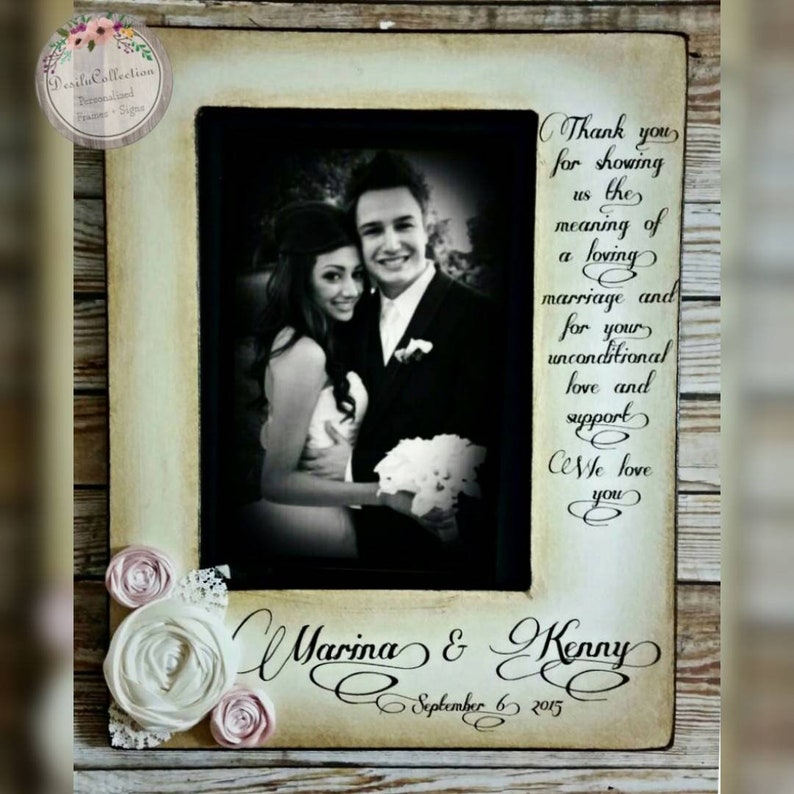 Thank You Wedding Picture Frame Parents of the Bride Wedding Etsy