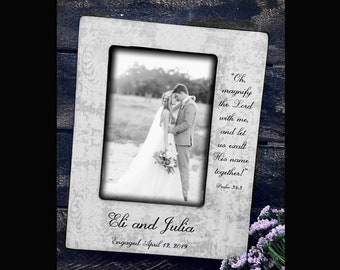 Engagement Gift Personalized | Picture Frame Gift, Newly Engaged Couple | Bible Verse Picture Frame | Bride to be Gift | 4x6 photo frame |