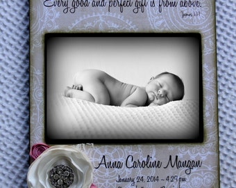Baby Girl 5X7 Photo Frame Personalized With Name and Birth | Etsy