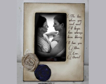 Mama, Mutter der Braut, näher denn je, Hochzeitsgeschenk für Mama, Geschenke für Mama, personalisierter Bilderrahmen, rustikales Hochzeitsdekor, Geschenke