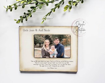 Godparent Picture Frame | Baptism Gift for Godparents | Personalized Picture Frame | Godparents Christmas Picture Frame | Wood 4x6 Photo