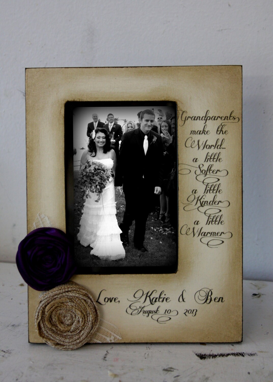 Wedding Grandparent Picture Frame Keepsake Personalize Picture Etsy