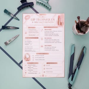 Complete salon staff training printable featuring professional makeup technique reference guide for estheticians