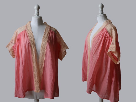 Old lingerie 1920/30 Indoor/bed jacket and nightg… - image 3