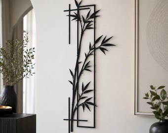 Bamboo Metal Wall Art Home Decor