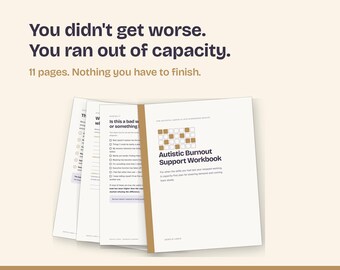 Autistic Burnout Recovery Workbook for Adults, AuDHD Printable PDF