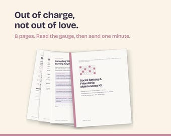 Social Battery & Friendship Maintenance Kit for ADHD, AuDHD, Autistic Adults (Printable PDF)