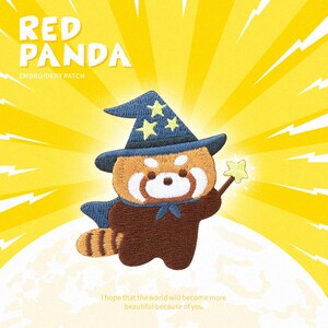 Toppe ricamate con panda rosso: set di 10 applicazioni decorative per lavori creativi