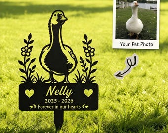 Duck Metal Garden Stake, Floral Backyard Duck Yard Art , Pond Decor, Farmhouse Style