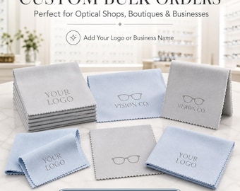 Custom Microfiber Cleaning Cloths, Bulk Logo Eyeglass Wipes for Businesses