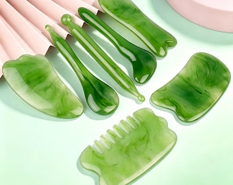 Gua Sha Set, Full Body Meridian Brush, Facial Lifting Tool, Portable Massage Kit