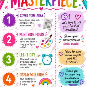 Tarjetas para insertar en el empaque "Pinta tu propia obra maestra" – Tarjetas imprimibles (Descarga digital)