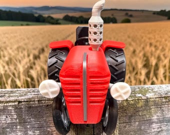 Red Tractor Toy: Solid, Customizable Colors for Kids & Adults