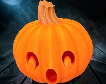 Light Up Scarry Halloween Jack o Lantern with Tea Light  model 3